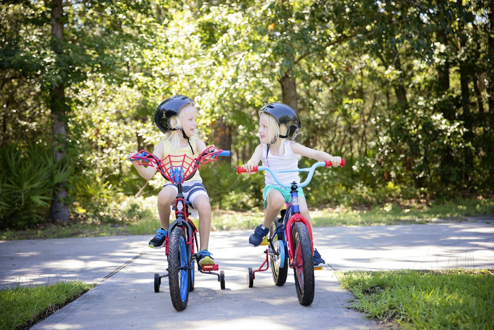 Children riding bikes